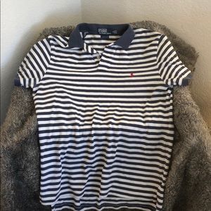 Classic blue and white polo